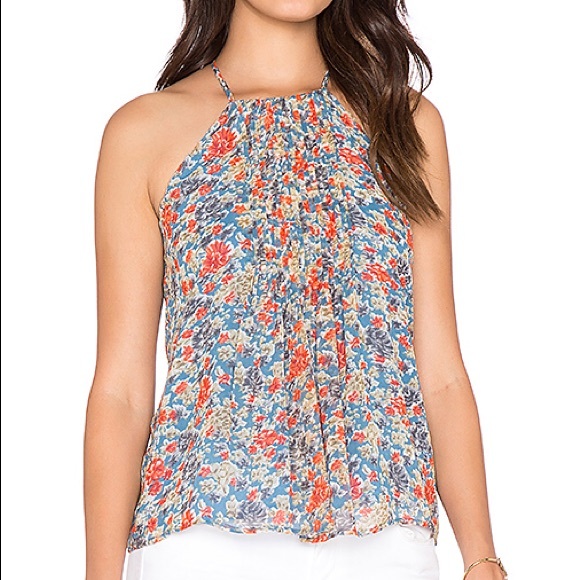 Joie Tops - Joie Larisse B Floral Print Tank in Slate Blue